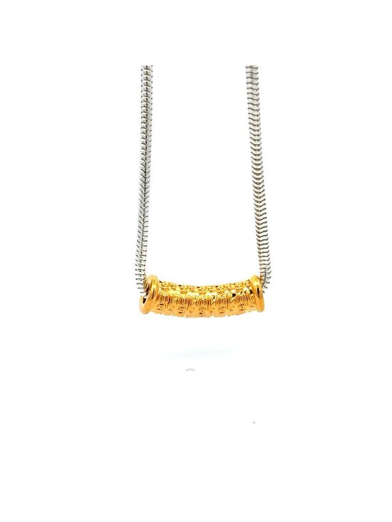 RAFANTHIA Jewelry - 925 Sterling Silver Add-a-Bead Chain with 18k Solid Gold Tube Accent, Customize